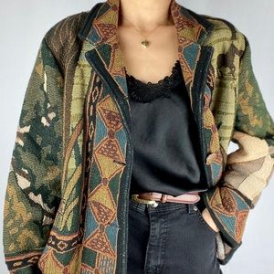 It’s Outta The Bag vintage safari tapestry jacket